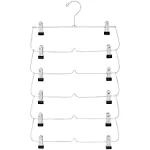 USTECH Chrome Metal 6-Tier Skirt Hanger 2-Pack