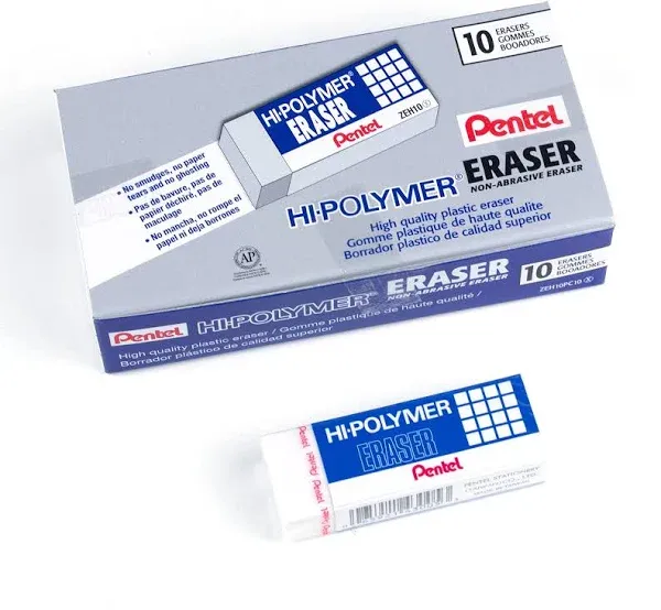 Pentel Hi Polymer Eraser ZEH-10 for Use on Paper 65 x 25 x 12 cm