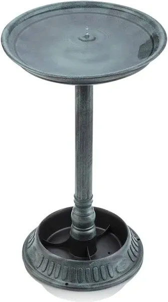 Alpine Corporation 25&#034; Tall Outdoor Birdbath with Planter Multi