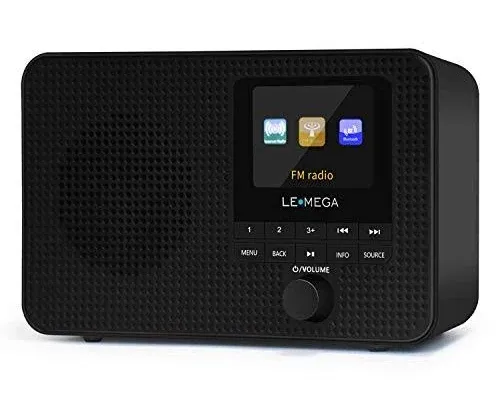 Lemega Ir1 Portable Wifi Internet Radio,fm Digital Radio,Bluetooth Speaker,Dual Alarms Clock,sleep Snooze Timer,40 Presets