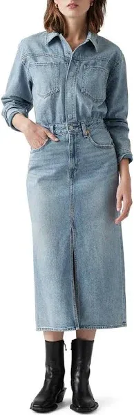 Levi's Denim Vest Wide Leg Jumpsuit Women's