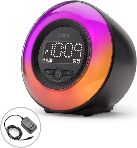 iHome PowerClock Glow Bluetooth Color Changing Alarm Clock