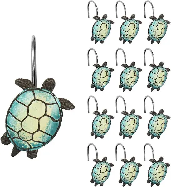 Sunlit Tilt Sea Turtle Shower Curtain Hooks