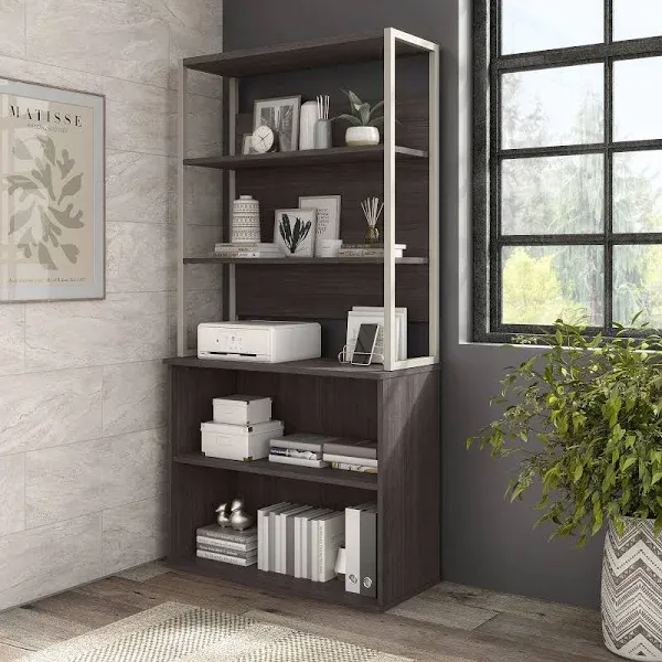 Bush Business Furniture Hybrid 36W Bookcase Hutch in White