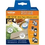 Brother DK-1218  Diameter Round White Die-Cut Paper Labels 24mm (1)