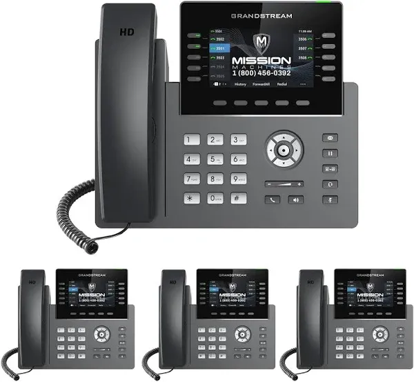 Business Phone System 'Mission Machines' G400C: Includes Grandstream GRP2615 Phones + 'Mission Machines' Cloud Server + Free 3-Months of 'Mission Machines' Cloud Phone Service (4 Phone Bundle)