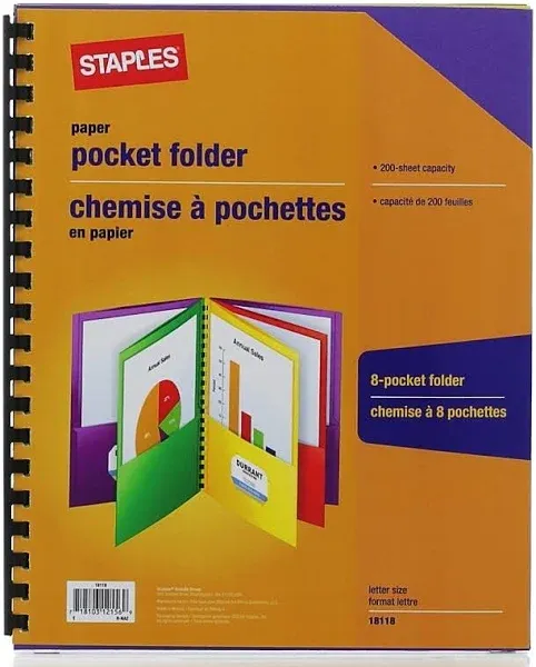 Oxford 99656 Project Organizer,8 Pocket,200 Sht Cap.,Ltr,11-Inch x8-1/2-Inch , AST