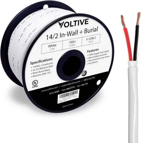 Voltive 14/2 In-Wall & Direct Burial Speaker Wire