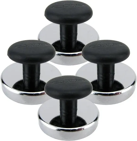 Master Magnetics Round Base Magnets with Knob - 1.43" Diameter, 0.98" Total Height with 1" Diameter Knob, 16 Pound Pull, Chrome, Pack of 4, HMKR-45X4