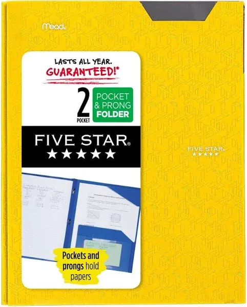 Five Star 2-Pocket Stay-Put Plastic Folder