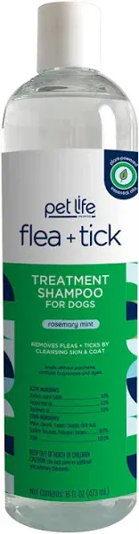 Pet Life Unlimited Natural Flea & Tick Gel Treatment Shampoo for Dogs | Made in USA | 16 Ounce