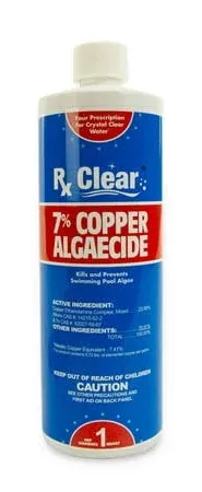 Rx Clear Copper Algaecides for Swimming Pools