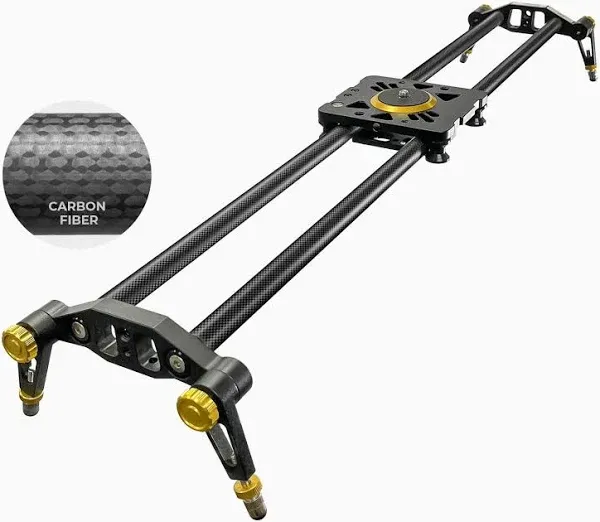 Upgraded 31.5 in Carbon Fiber Camera Slider, 80cm Dolly Track Rail, Smooth Be...