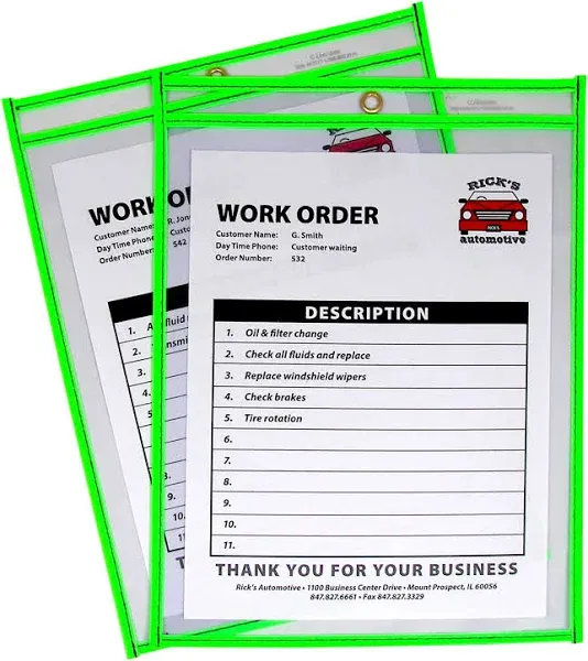 C-Line Neon Shop Ticket Holders Stitched Green