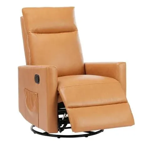 Sweetcrispy Recliner Chair Swivel Rocking Glider Rocker Recliner Nursery Chair with Extra Large Footrest for Living Room