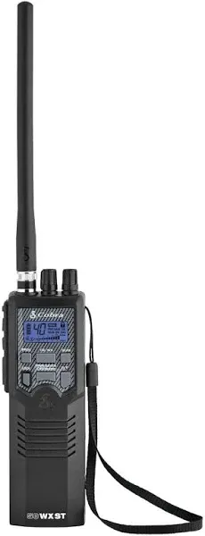 Cobra HH50WXST Handheld CB Radio - Emergency Radio with Access to Full 40 Channels and NOAA Alerts, Earphone Jack, 4 Watt Power Output, Noise Reduction and Dual Channel Monitoring, Black