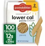 Pastabilities, Lower Calorie Pasta, Penne – 100 Calories per Serving, Low Net Carbs, Low Calorie, Non-GMO, High Fiber, Vegan, Plant-Based, Enhanced Nutrients, Delicious Taste & Texture (8 Ounce, 2 Pack)