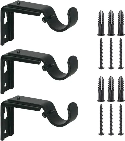 Curtain Rod Bracket Extenders Heavy Duty Adjustable Rod Holder Curtain Brackets for Wall for 7/8 or 1 Inch Rods