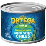 Ortega Green Chiles, Fire Roasted, Mild, Diced - 4 oz