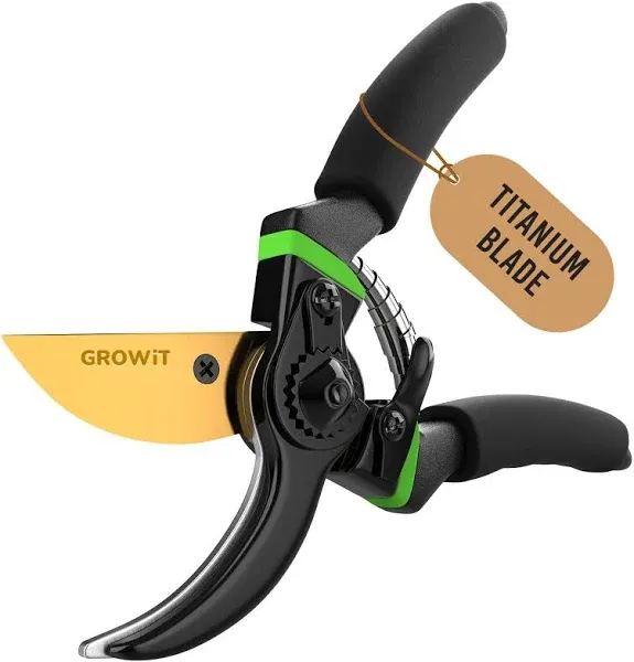 GrowIt 8.5" Professional Titanium Bypass Pruning Shears