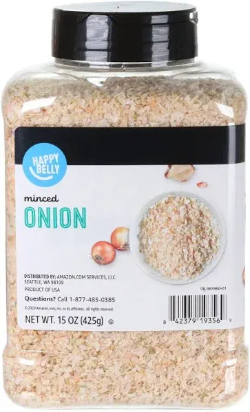 Amazon Brand - Happy Belly Onion Minced, 15 ounce (Pack of 1)