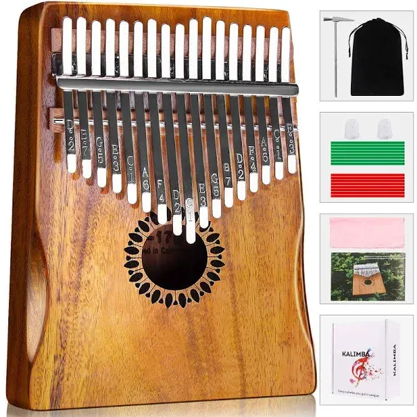 Kalimba Thumb Piano 17 Keys Portable Finger Piano Marimba Music Gifts for K17N