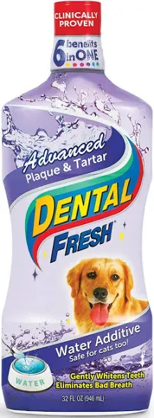 Dental Fresh Advanced Plaque & Tartar Water Additive for Dogs, 8-oz