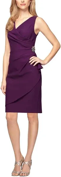 Alex Evenings Women's Side Ruched Cocktail Dress