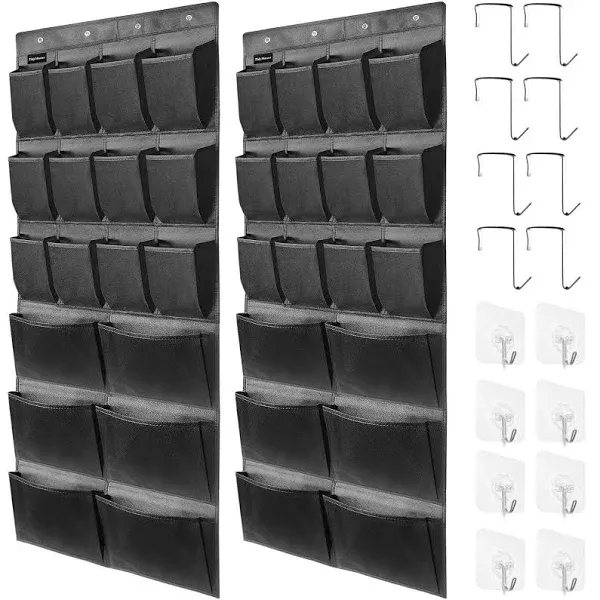 2 Pack Extra Large Hanging Over Door Shoe Organizers,clo<wbr/>set b-Allblack-2PC<wbr/>S