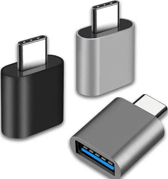 USB C to USB Adapter,Type C Thunderbolt 4 OTG Converter,USB C Male to USB 3.0 Female Adapter(3 Pack) for Apple MacBook Pro,Mac Book,iPad,Samsung Galaxy S20-S23 and More(Black)