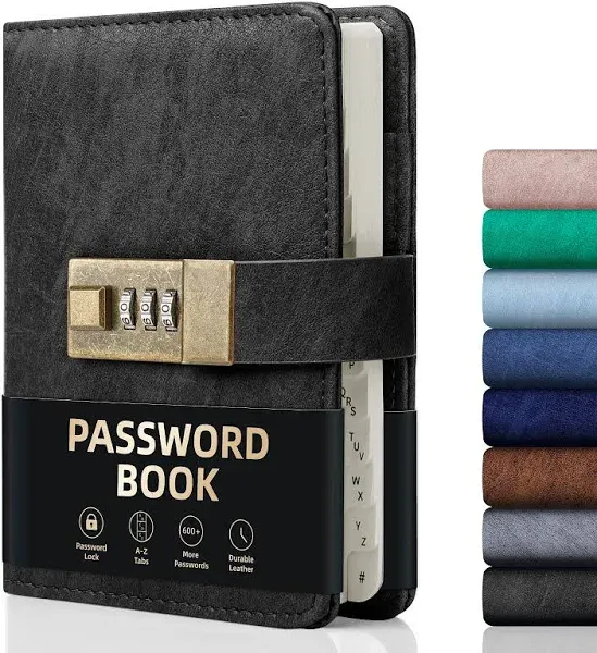 WEMATE Password Book with Lock