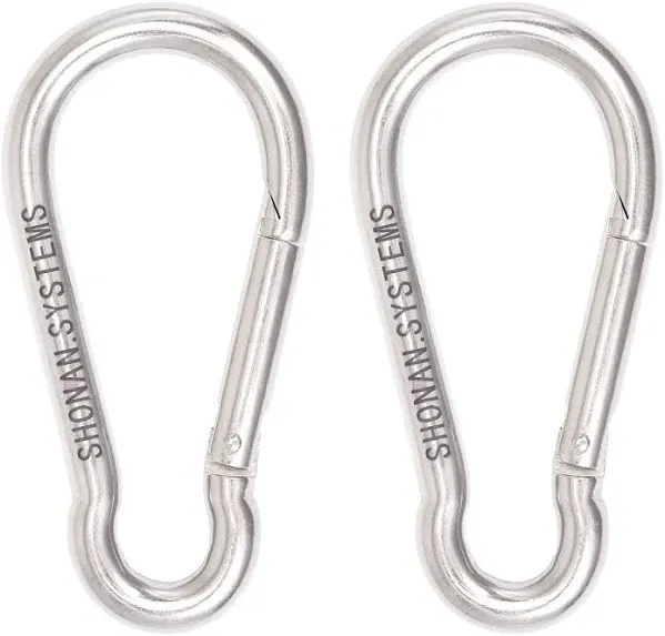 SHONAN Heavy Duty Carabiner Clips- Large Stainless Steel Spring Snap Hook, Locking Carabiners for Home Gym, Swing, Hammock, Lifting and Hanging