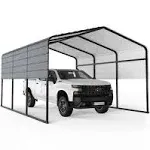 13&#039; x 16&#039; Carport, Metal Carport with Heavy Duty Galvanized Steel Roof &amp; 