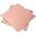 2 Pieces 99.9% Pure Copper Sheet, 6" x 6", 20 Gauge(0.8mm) Thickness, Film Attached Copper Plate, Great for Jewelry, Crafts, modelers