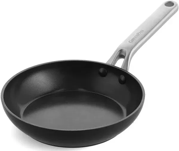 GreenPan Omega Hard Anodized Advanced Healthy Ceramic Nonstick, 8" Frying Pan Skillet, Anti-Warping Induction Base, Dishwasher Safe, Oven & Broiler Safe, Black