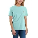 Carhartt Women&#039;s T Shirt Loose Fit Heavyweight Short Sleeve Pocket Small Blue