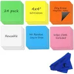 Navy Penguin Dry Erase Magnets Set - 24 Pack - 4x4" Whiteboard Magnetic Planning Pads Labels - Small White Board Magnet Strips Name Tags for, Navy