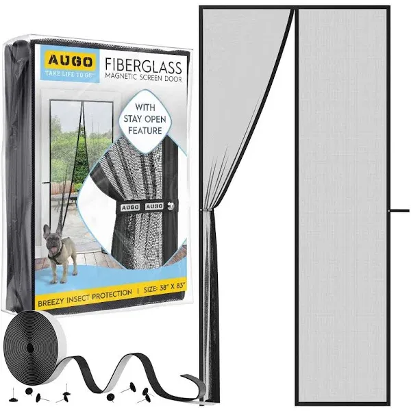 AUGO Magnetic Fiberglass Design Screen Door - Self 38&#034; x 83&#034;, Designer Series 