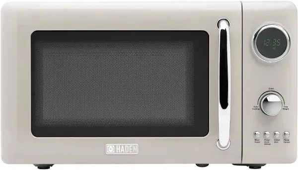 Haden 700 Watt 0.7 Cubic Foot Microwave Oven with Digital Controls, Defrost, and Instant Start Countertop Small Appliance, Turquoise/Chrome