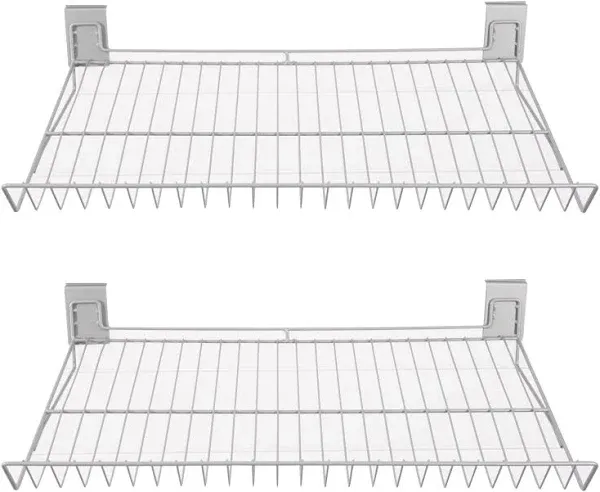 Crownwall Slatwall Steel 30-Inch(L) by 13.5-Inch(W) Wire Shoe Rack Compatible Slat Wall, 2-Pack