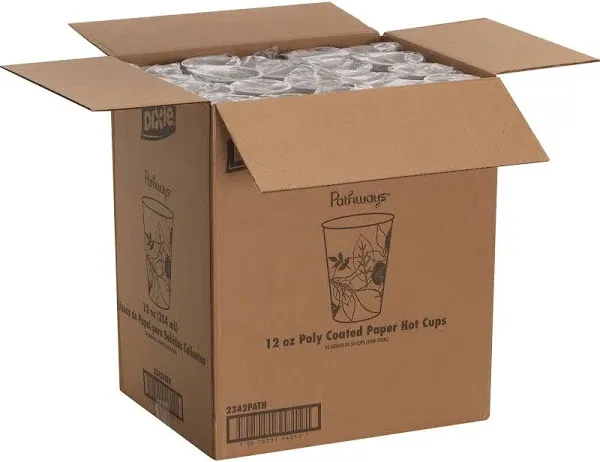 Dixie Hot Cups, 12 oz, Paper, Pathways, 50/Pack