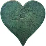 Sunset Vista Designs 93577 Garden Path Cast Iron Stepping Stone, 12", Heart - Verdigris