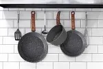 8 Inch Nonstick Frying Pan Skillet, Non Stick Granite Coating Egg Pan Fry Pan Omelet Pan Saute Pan, Healthy Stone Cookware Chef’s Pan, PFOA Free, Induction Compatible, Gray