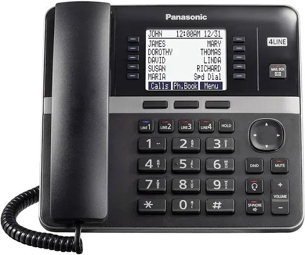 Panasonic KX-TGW420 DECT 6.0 1.90 GHz Corded/Cordless Phone - Desktop - Black