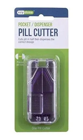 Pill Cutter and Splitter Stainless Steel Blade with Dispenser Cuts Pills Tablets