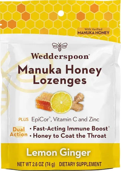 Wedderspoon Manuka Honey Lemon Ginger Lozenges