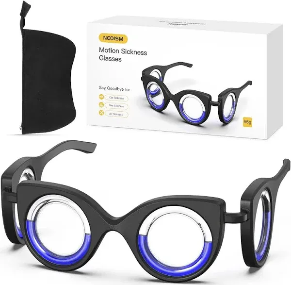 Motion Sickness Glasses Car Sickness Glasses Relieve Carsickness Airsickness Seasickness Portable Anti Nausea Car Sick Glasses Adults or Kids