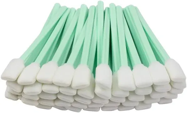 LOVEDAY 100pc 5.1" Square Rectangle Foam Cleaning Swab Sticks for Solvent Format Inkjet Printer Roland Optical Equipment