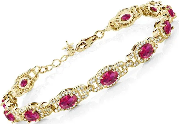 Gem Stone King Women's Oval Tennis Bracelet