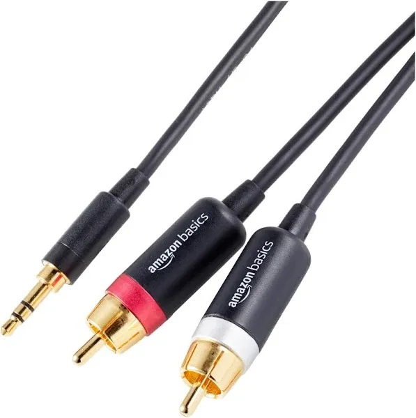 Amazon Basics 3.5 Aux to 2 x RCA Adapters Audio Cable for Amplifiers